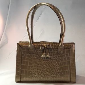Vintage Liz Claiborne Gold Metallic Reptile Embossed Purse